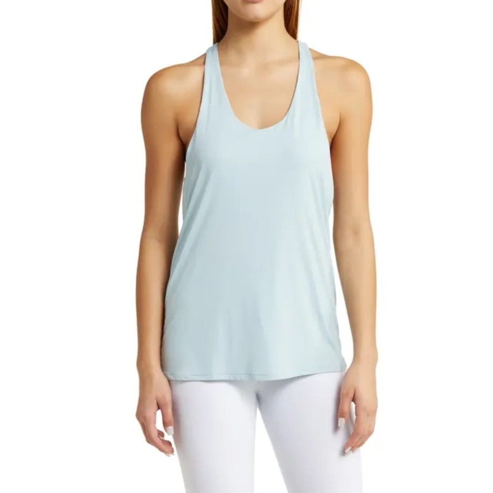 Alo Yoga Twisted Racerback Tank Top Womens Small Blue Excellent Activewear